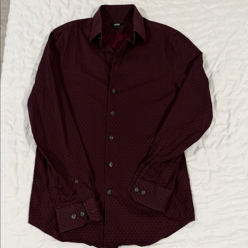 Burgundy Button-Up Shirt